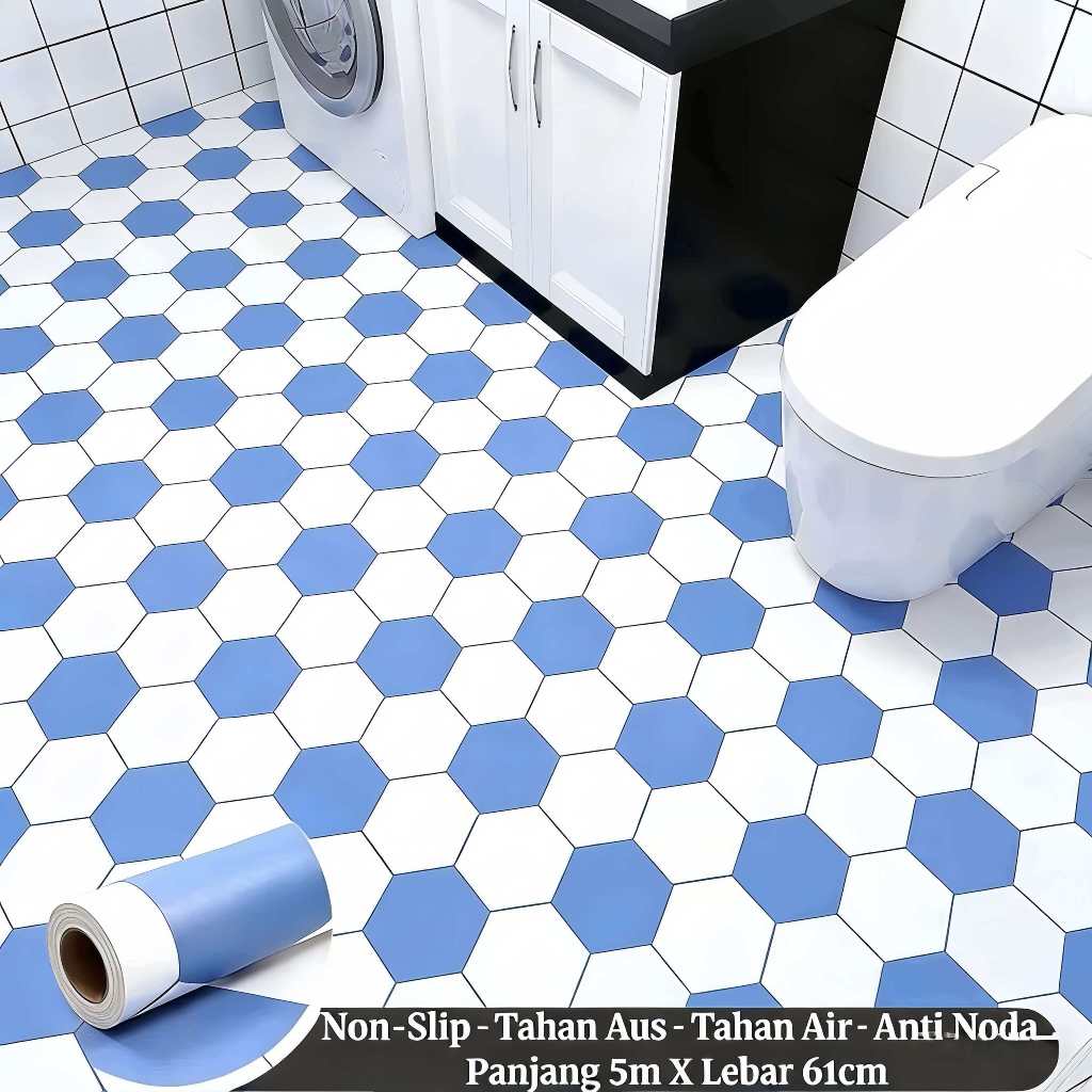 Lantai PVC Stiker perekat diri Stiker Dinding Kamar Mandi Tahan Air Stiker Dinding Kamar Mandi Anti 