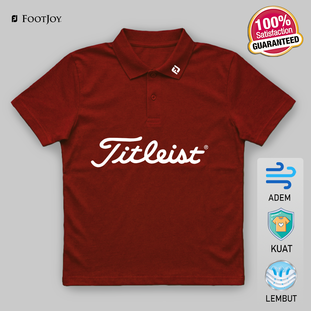 Polo Shirt Kaos Kerah Pria Titleist FOOTJOY Golf Premium