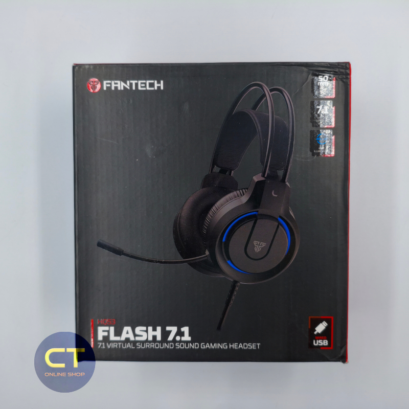 (Ex-Display) FANTECH FLASH HQ53 7.1 Headset Gaming Laptop Headphone Earphones Komputer PC Microphone