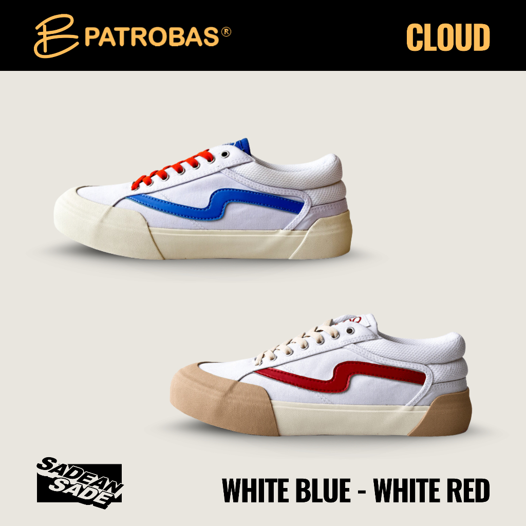 Sepatu Patrobas Cloud All Black, White Blue & White Red - Low