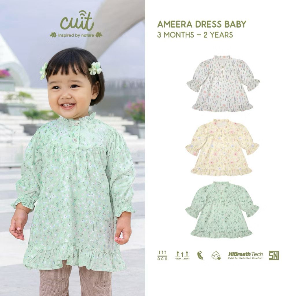 CUIT Ameera & Aqila Dress Anak / Luna Mom Dress Lengan Panjang Couple Ibu Anak Viscose Twill