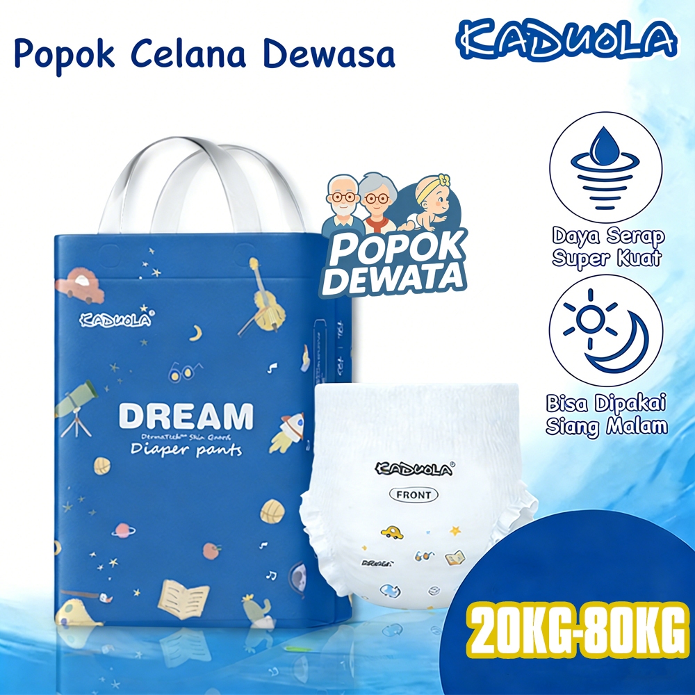 Popok Dewasa Klasik untuk Siang/Malam, Tipe Penyerap Kering, Ukuran 4XL, 5XL, 6XL, 7XL Kaduola Popok