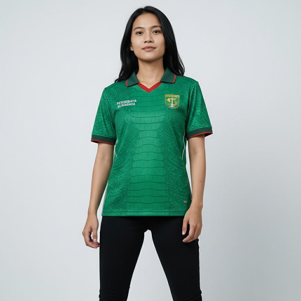 Jersey Persebaya Surabaya Supporter Edition Hijau Croco Kaos Fans Club Pria Casual Sportswear Polo