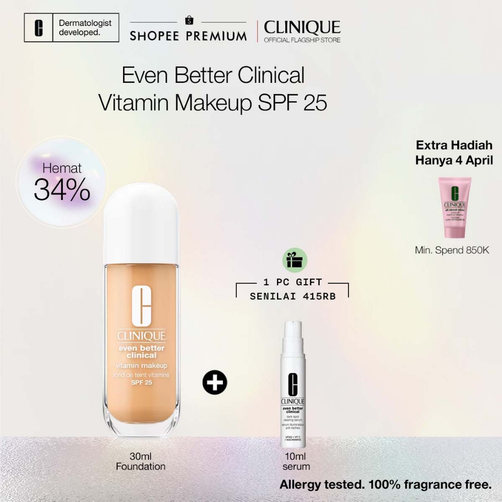 Clinique Even Better Clinical Vitamin Makeup SPF 50 30ml | Tinted Sunscreen [4.4 Exclusive]