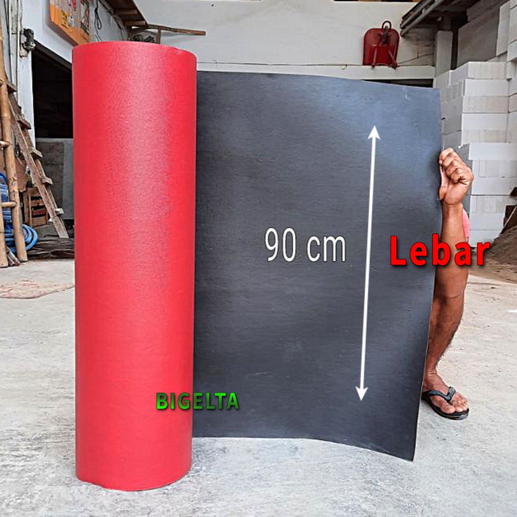 Roll karpet talang air merah hitam 90 x 25 cm / karpet atap air anti bocor kandang genteng