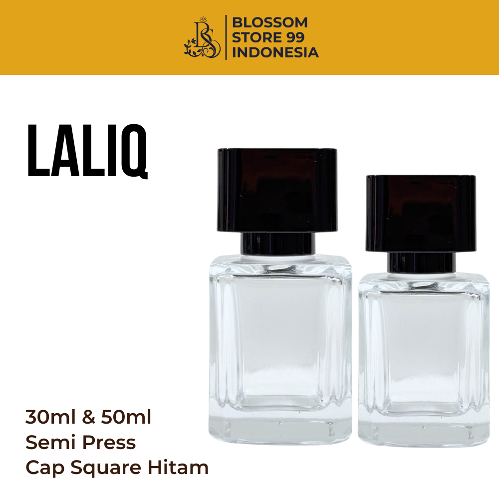 Botol Parfum Laliq 50ML Tutup Square Semi Press - Botol Parfum Kaca 50ML Laliq Cap Semi press