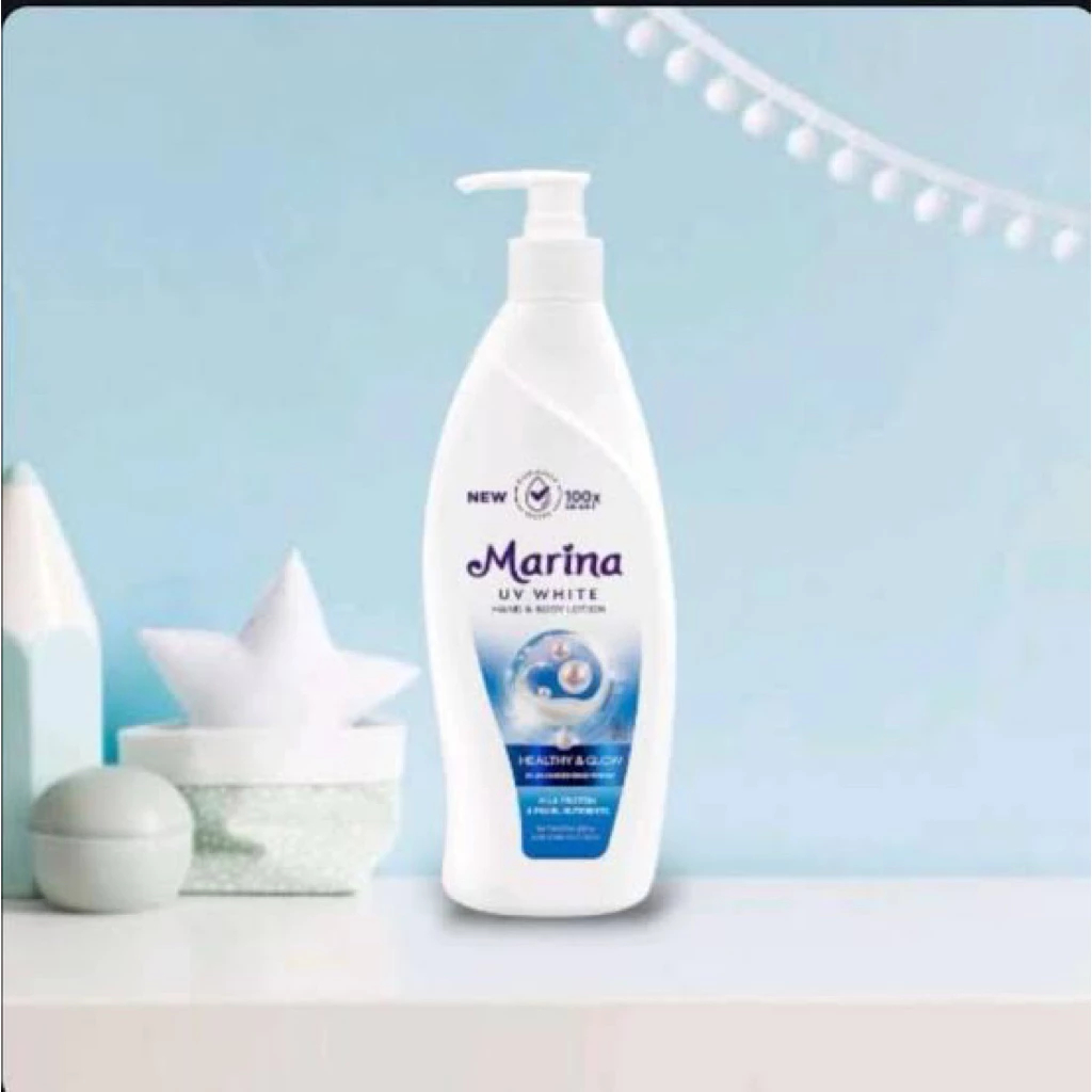MARINA Hand & Body Lotion UV White Healthy & Glow 350 ml + TANPA BUBBLE WARP