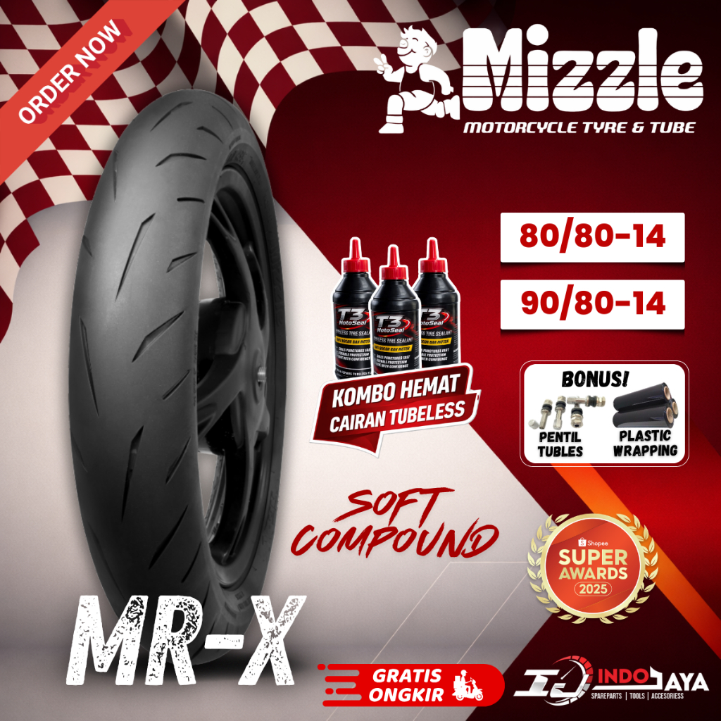 [READY COD] BAN MIZZLE MRX SOFT COMPOUND ( 80/80-14 / 90/80-14 ) SOFT COMPOUND RING 14 MR-X / MR X /