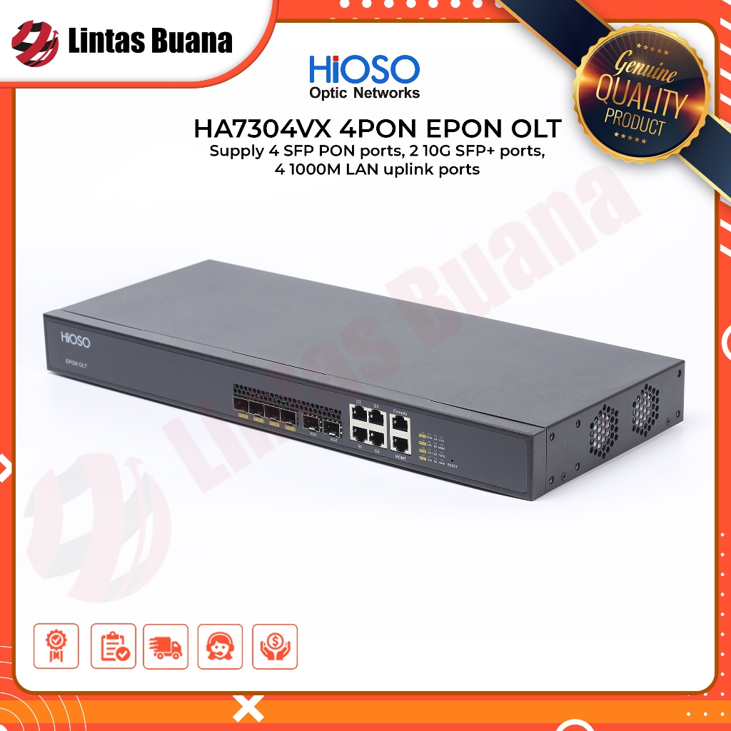 Hioso EPON OLT HA7304VX, 4 Port EPON, Uplink Port SFP+ 10G