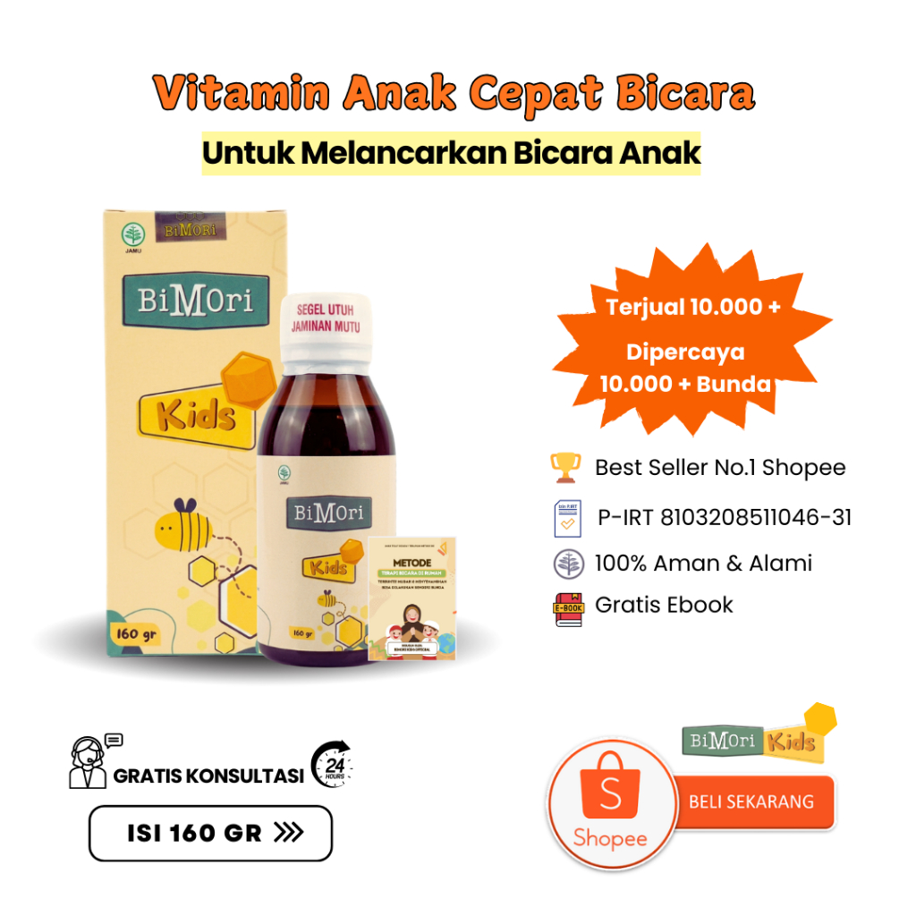 Bimori Kids Vitamin Cepat Bicara Untuk Anak Speech Delay Autisme Adhd Vitamin Kecerdasan Otak