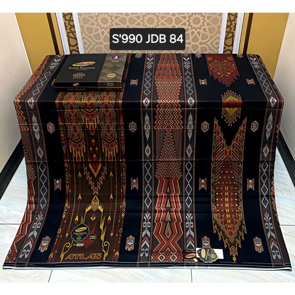 SARUNG ATLAS SUPER PREMIUM 970,975,980 GOLD HITAM