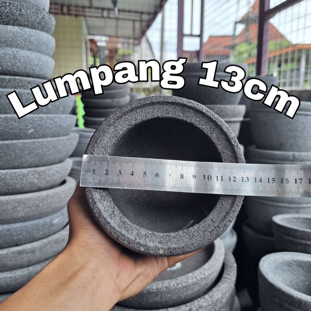 Lumpang Batu Merapi 13cm Asli Pengrajin Magelang | Lesung Batu Penumbuk Bumbu Dapur Batu Alam