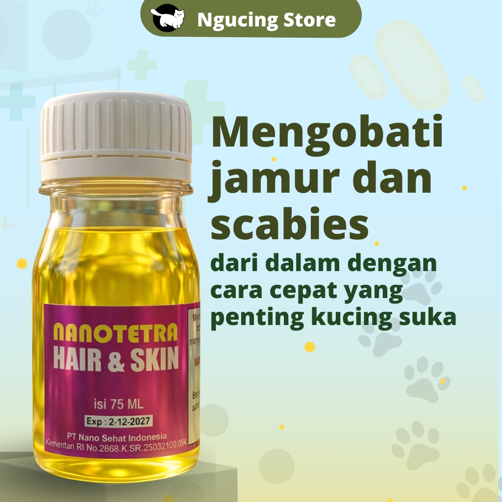 Vitamin Bulu Kucing untuk jamur scabies dan bulu ampuh Nano Beauty