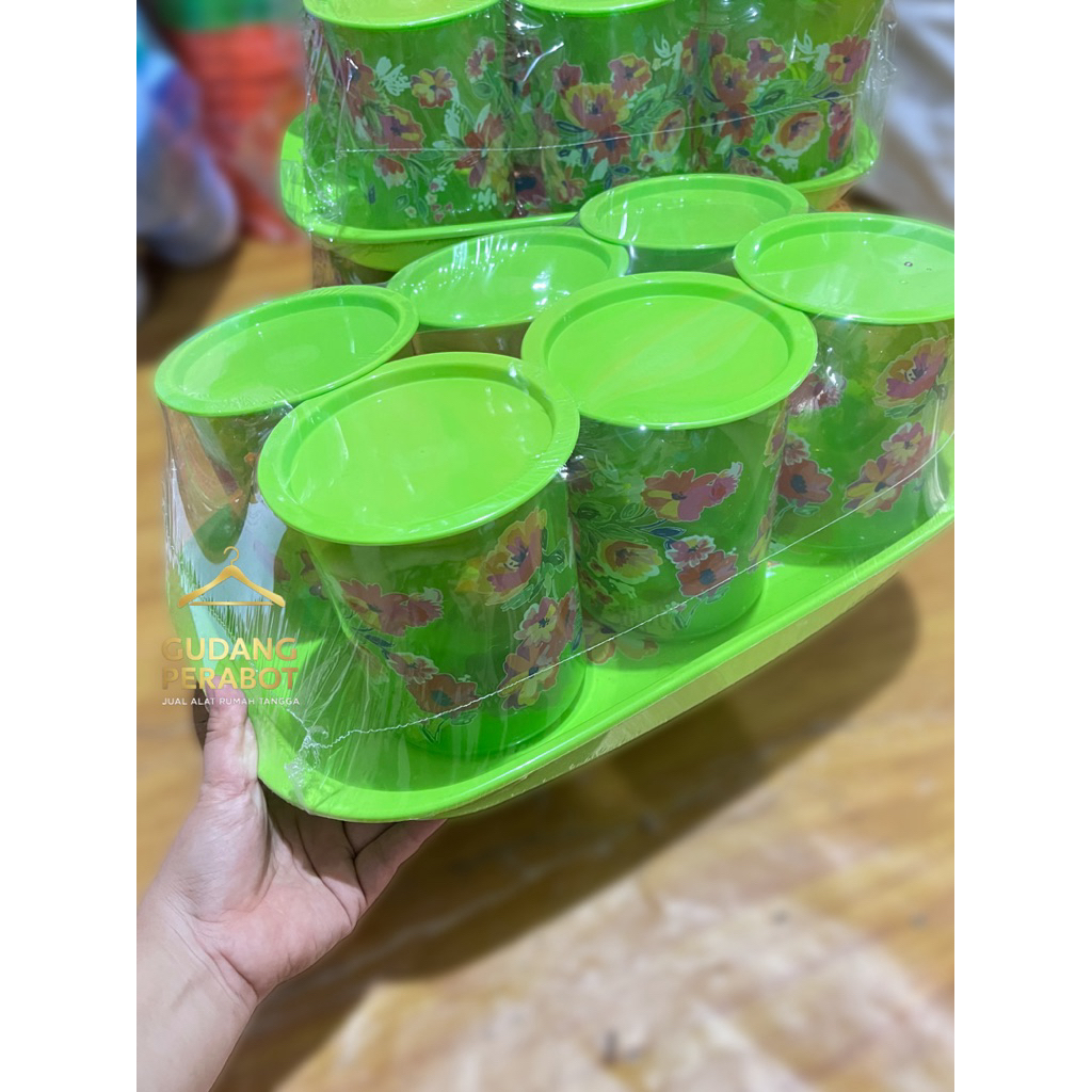 Toples tobaki set 6 + nampan / toples kue lebaran