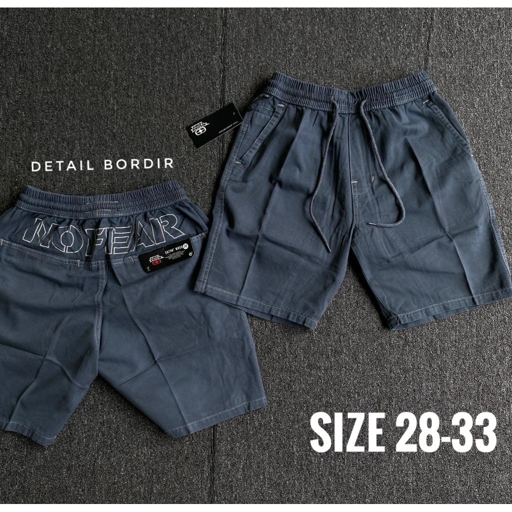 Celana Pendek Boardshort Cowok No Fear Bordir Premium