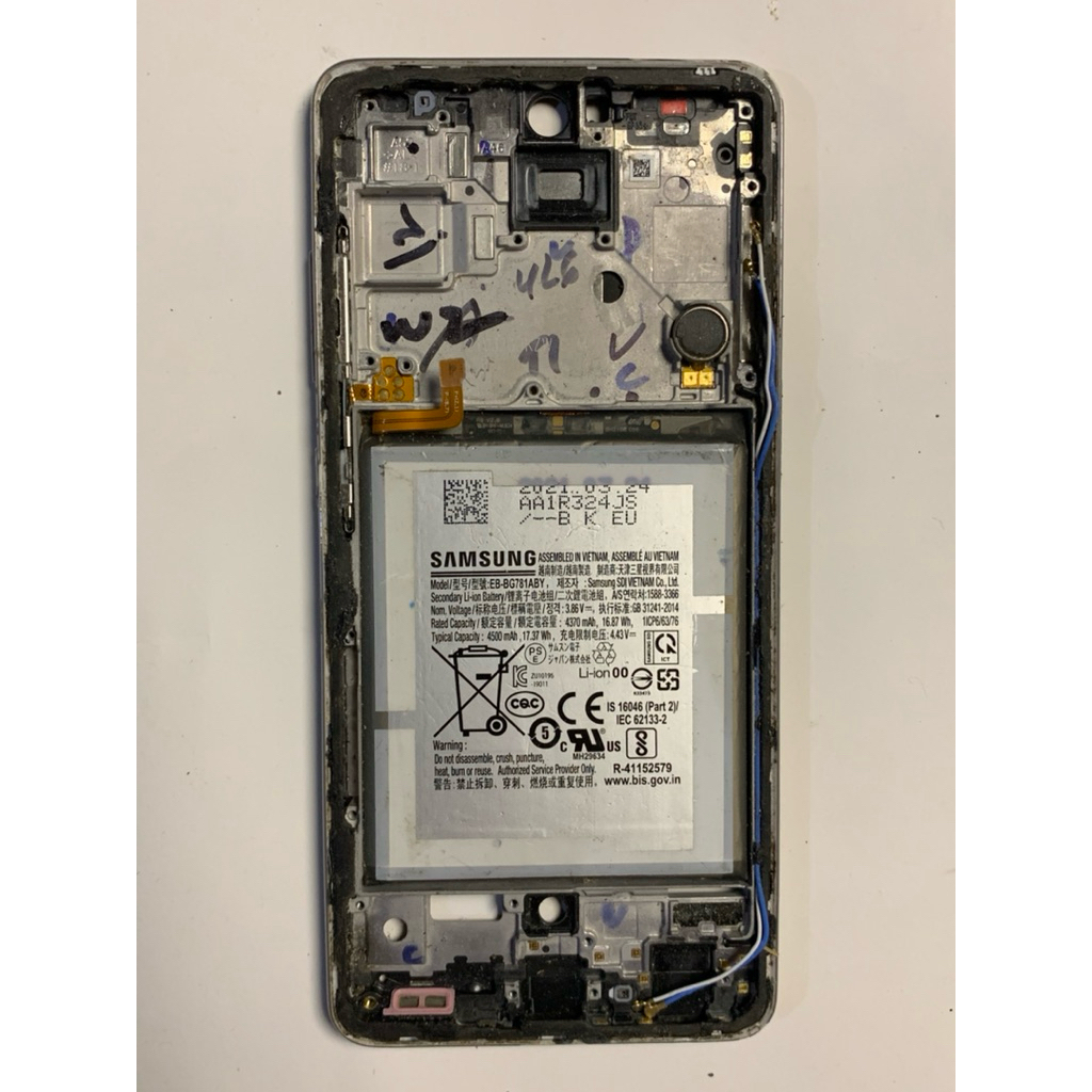 Frame+battrey+bazzel rangka warna silver // Samsung A52s (Ori copotan)