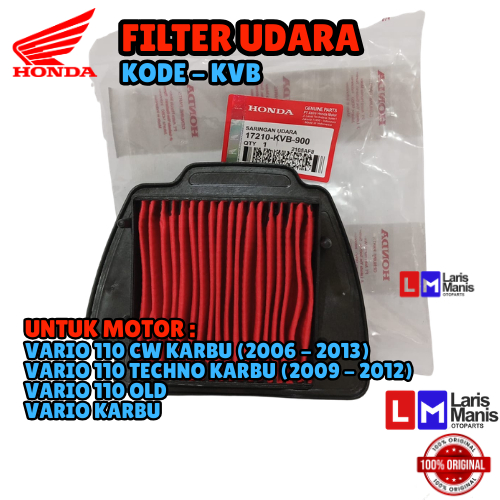 FILTER SARINGAN UDARA HONDA KVB | FILTER UDARA HONDA VARIO 110 CW KARBU, VARIO 110 TECHNO KARBU, VAR