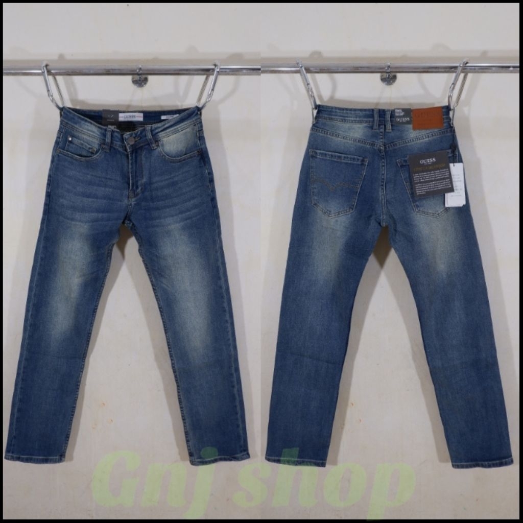 Celana panjang jeans pria guess denim import stretcht full tag usa