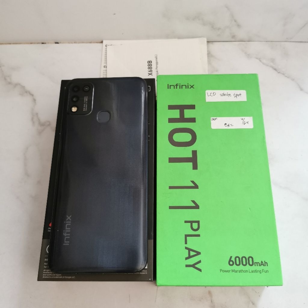 Infinix Hot 11 Play ram 4GB 64GB Bekas - Fullset Resmi - second