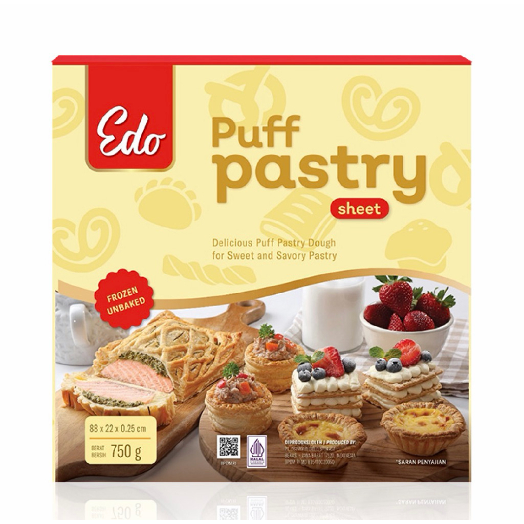 Edo Puff Pastry 750gr | Kulit Pastry Edo -TERMURAH!!!-