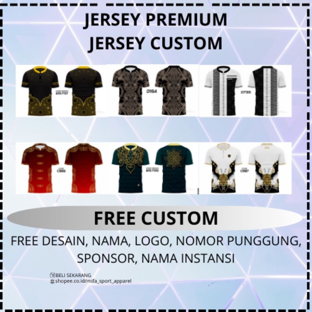 JERSEY KOKO, JERSEY BATIK, JERSEY PREMIUM FREE CUSTOM