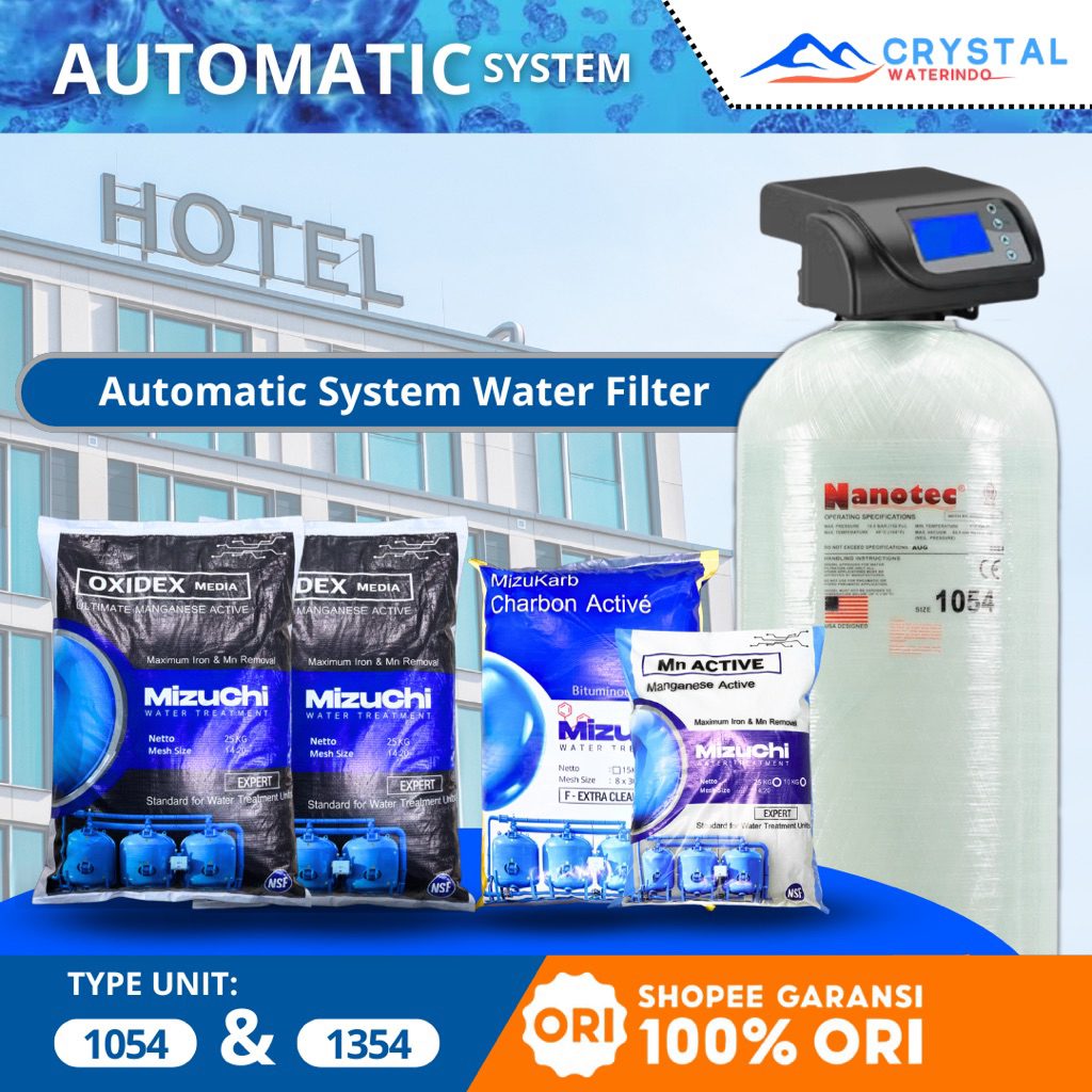 Filter Otomatis - Filter Air Sumur Bor Keruh Bau Tabung FRP 1054 (Besi, Karat, Berminyak, Bau)