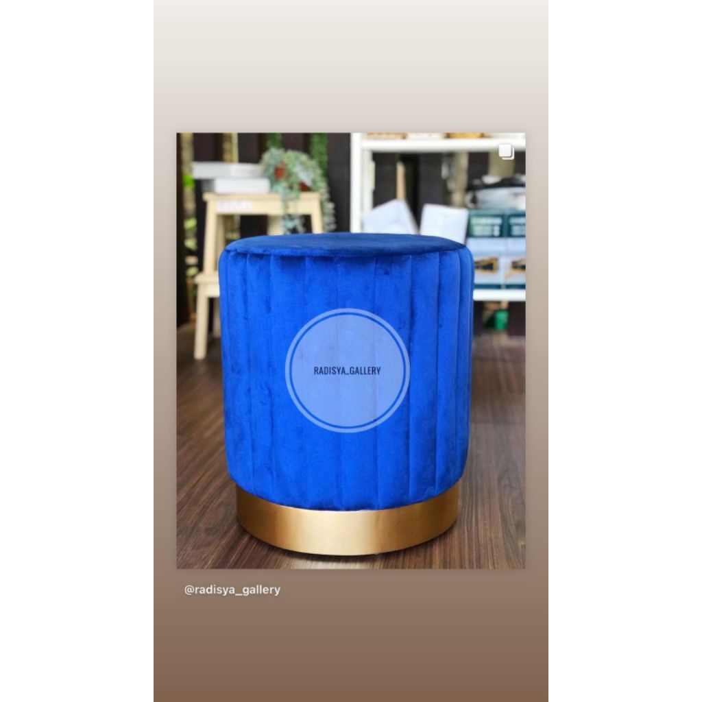 STOOL BULAT MOTIF GARIS | STOOL OTTOMAN