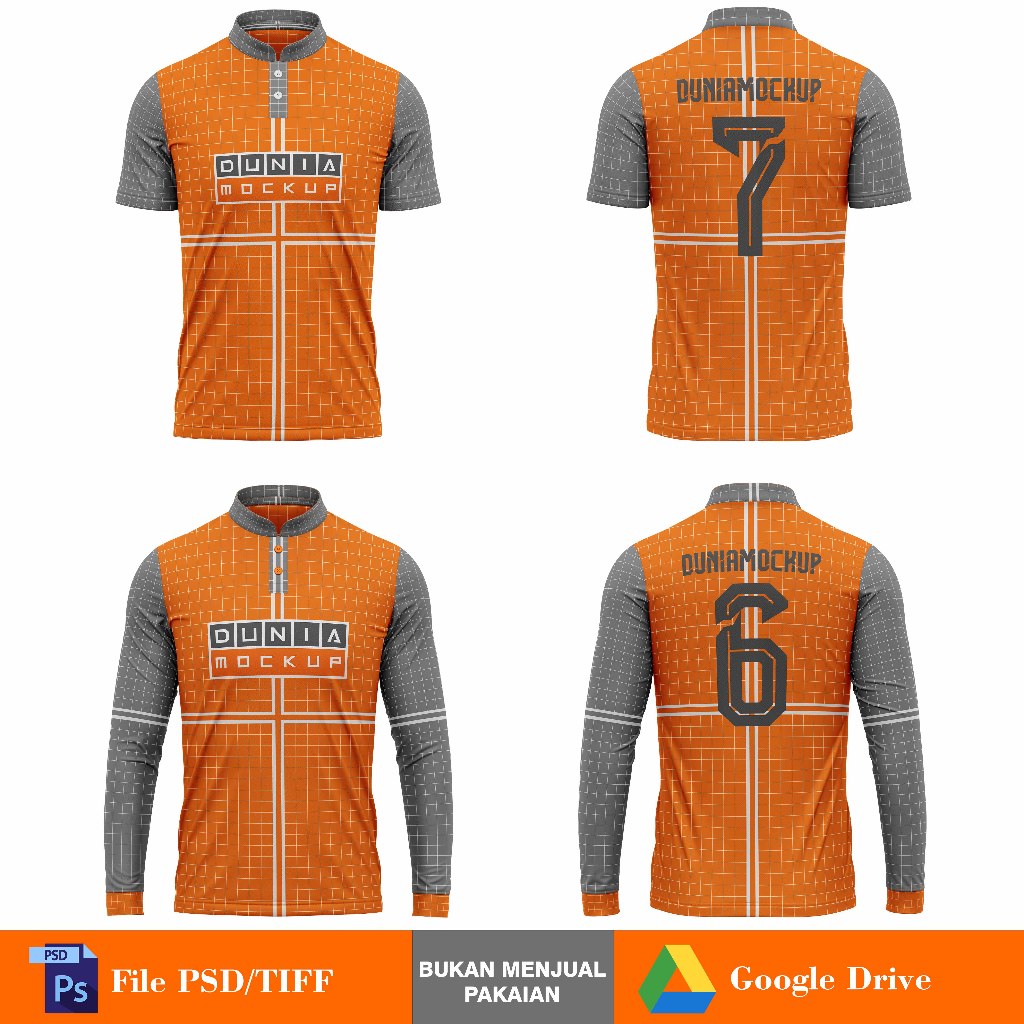 Mockup Jersey Kerah Sanghai - PSD