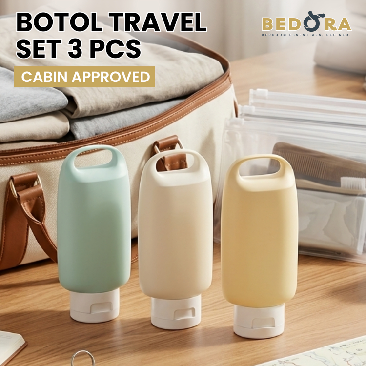 Botol Travel Kit Set 3 Pcs Toiletries Travel Kit Botol Lotion Sabun Cair Travel Bottle Set