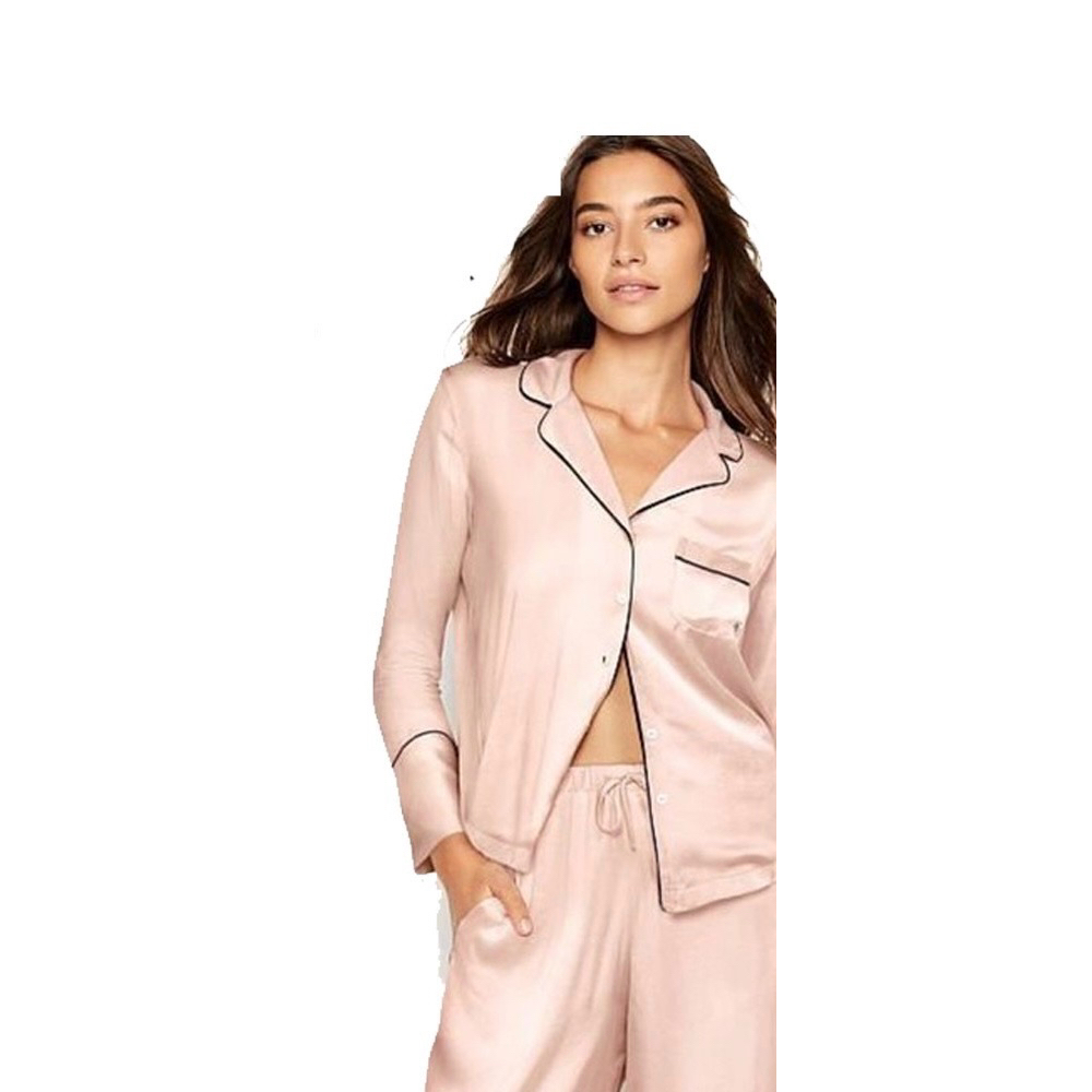 Victoria’s Secret Silk Pajamas Pink Black (HANYA ATASAN SAJA)