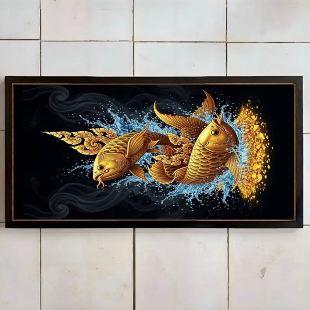 sepasang ikan arwana warna gold