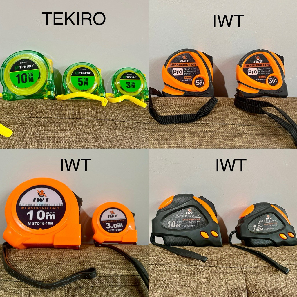 TEKIRO IWT Meteran Transparan / Meteran Rol Lapis Plastik ABS / Meteran Rol Lapis HD Karet  ( Heavy 