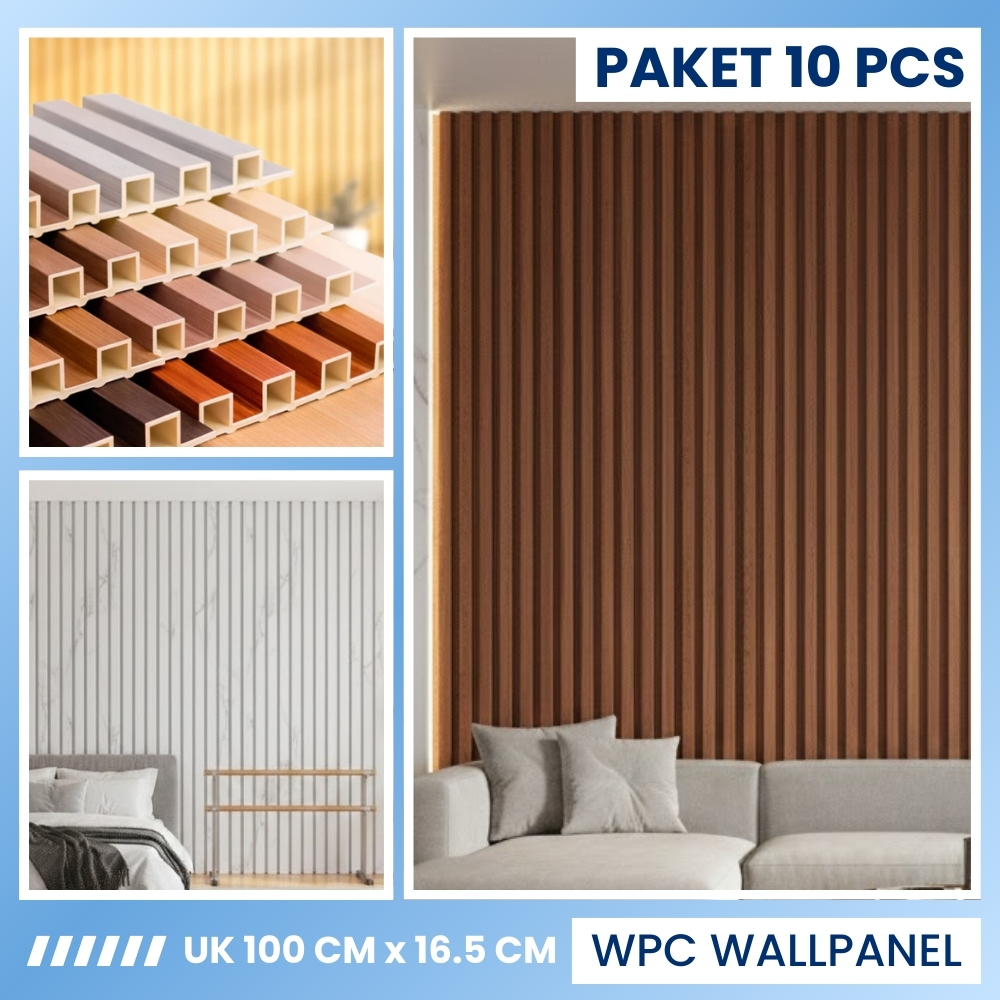 WPC Wall Panel Solid Wood Panel Board PVC Hiasan Dinding Aesthetic Motif Kayu Panel 3D Anti Rayap