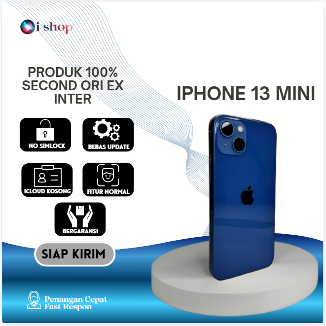 iPhone 13 Mini 128GB,256GB Second Ori Apple Kondisi Mulus & Normal, ALL SIM , KUALITAS TERJAMIN