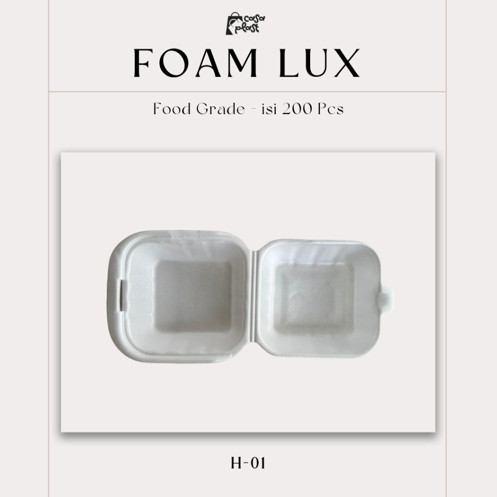 LUX - Styrofoam / Foam Kotak Makan Praktis Untuk Burger Isi 200Pcs