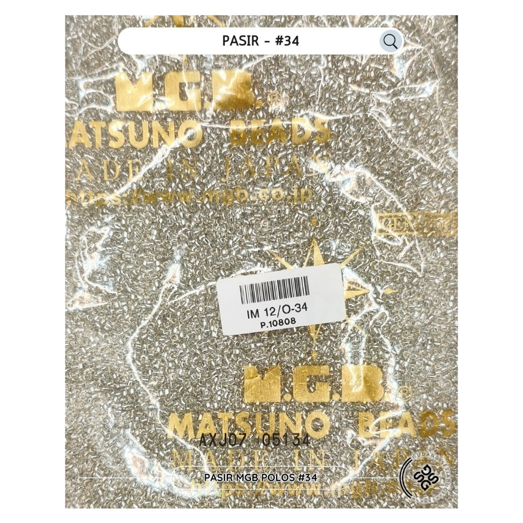 GS Grosir - (1 PON / 225 Gram) - Mote Payet Jahit MGB no. 34 - asli Jepang 100% Batang dan Pasir