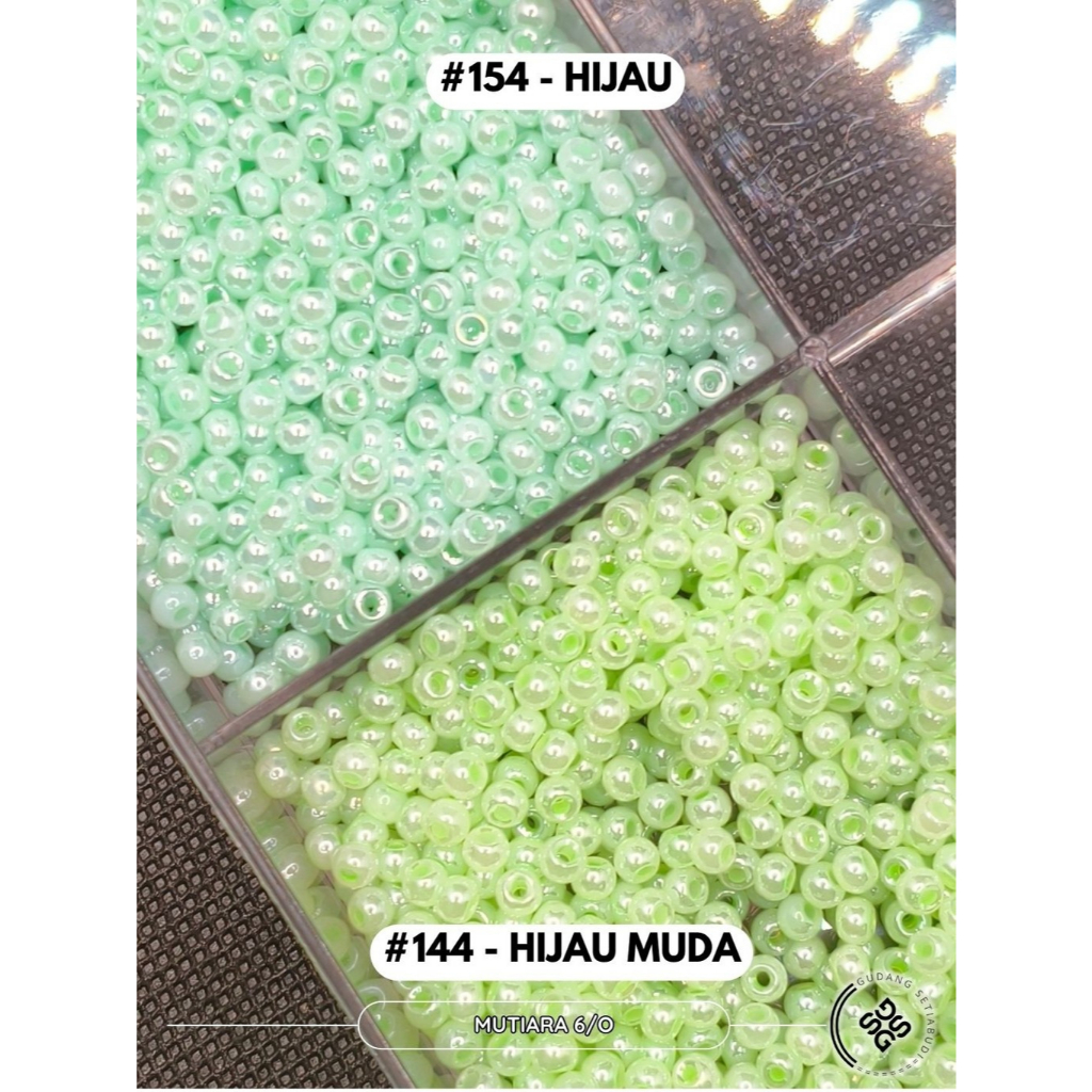 GS Ecer - Mutiara Hijau 6/o - 4mm - Premium / 10 Gram