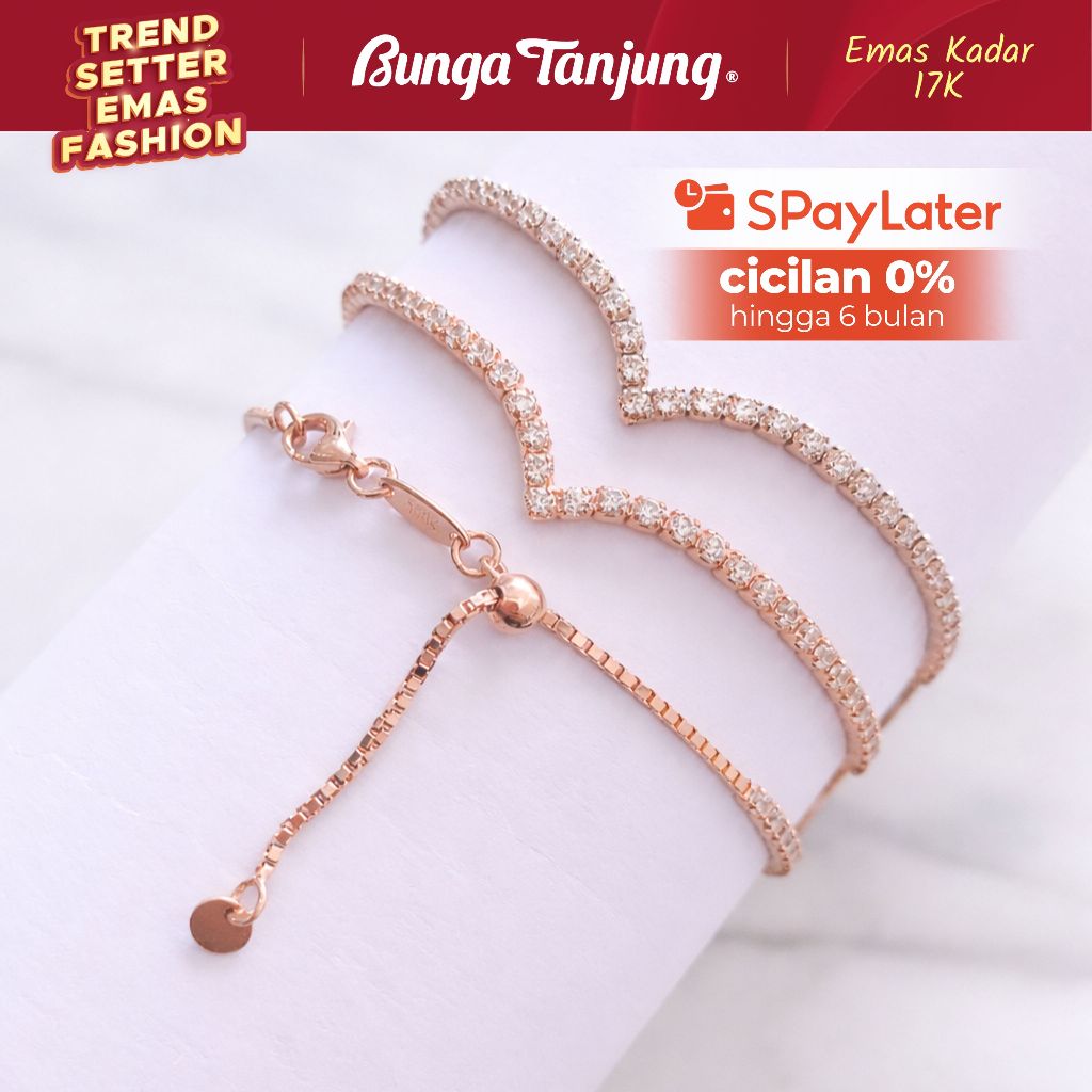 GELANG SERUT AUREL - EMAS 17K - BUNGA TANJUNG GOLD