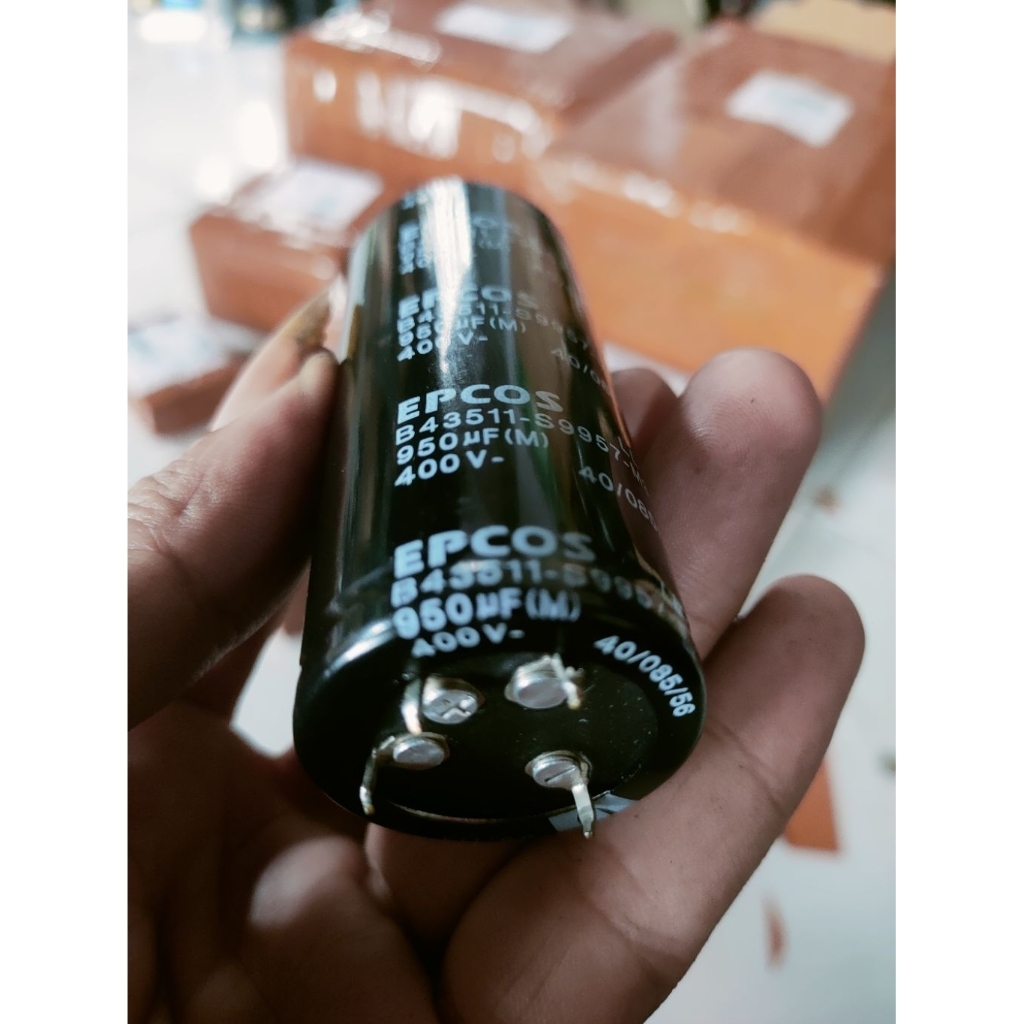 Elko kapasitor original epcos cabutan 400v 950uf 4pin