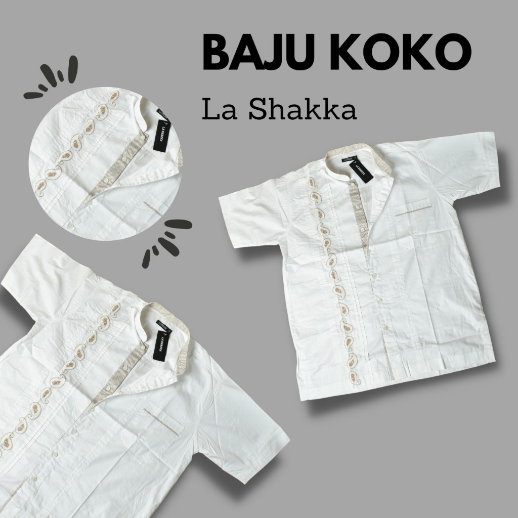 baju koko dewasa merk la shakka atau lashakka lengan pendek harga terjangkau kualitas bagus aneka wa