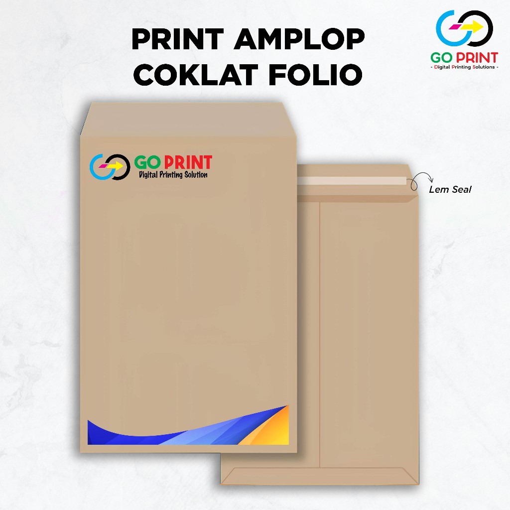 Cetak Amplop Coklat Folio A4 Kop Surat Custom Full Warna Seal Lem