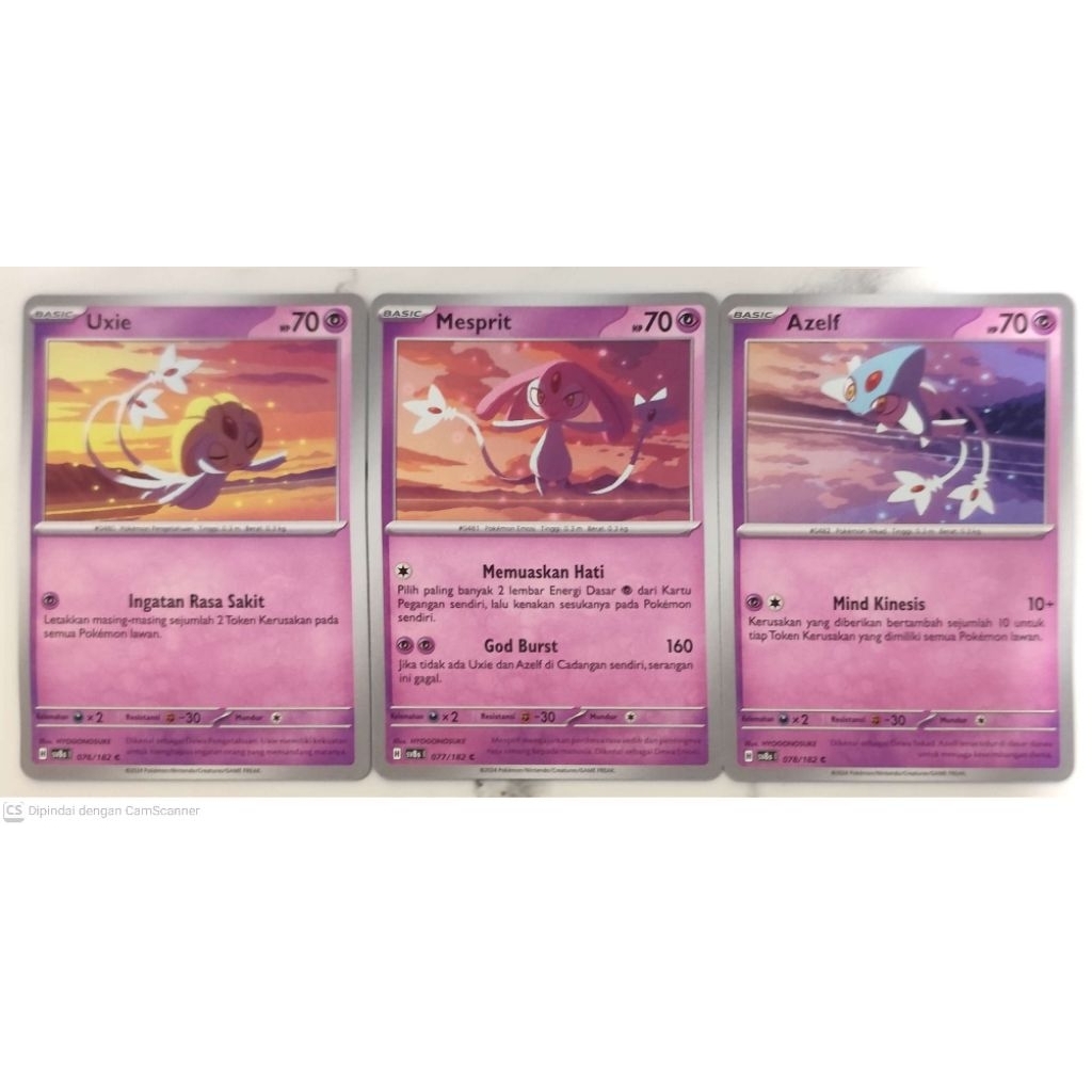 KARTU POKEMON UXIE & MESPRIT & AZELF