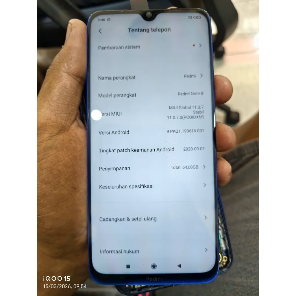 LCD Redmi Note 8 Original Copotan