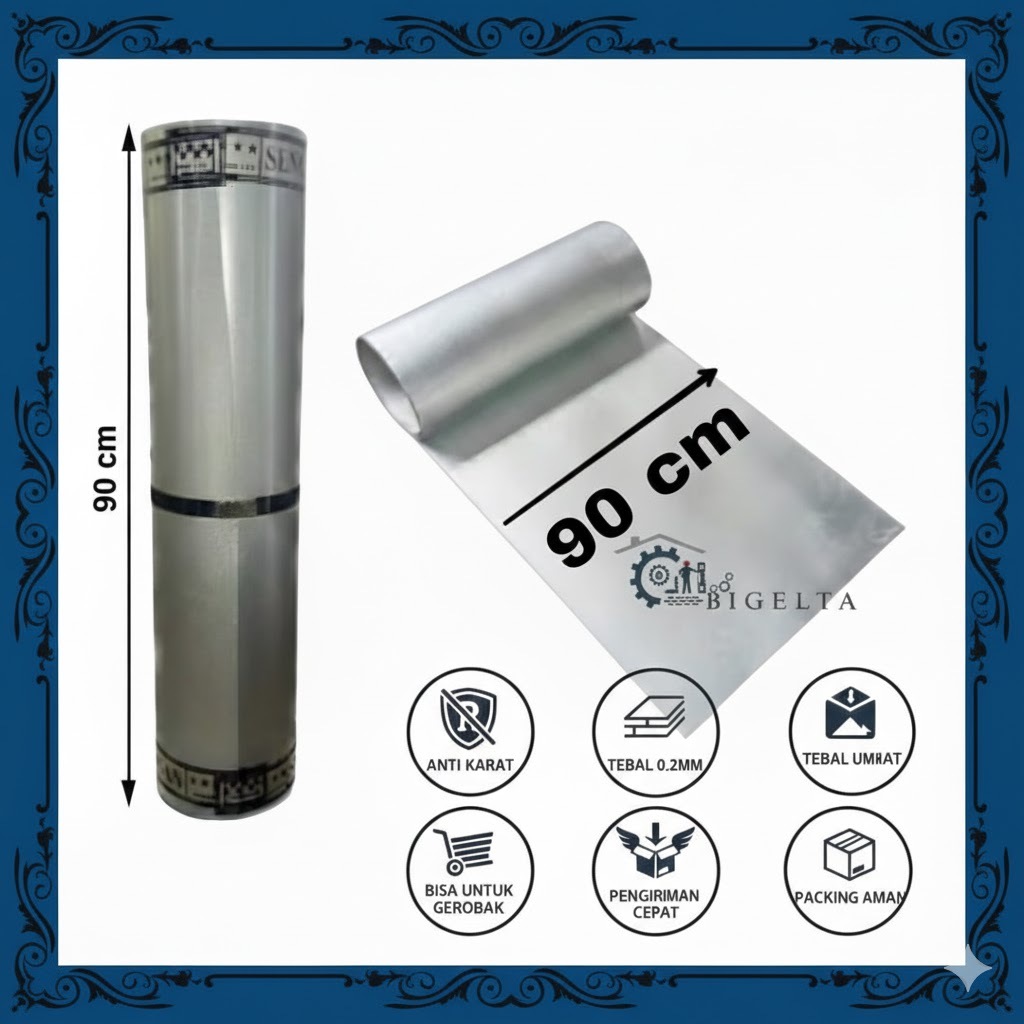 seng talang plat galvalum atap gerobak tahan air  90 cm x 25 cm / galvalum gerobak