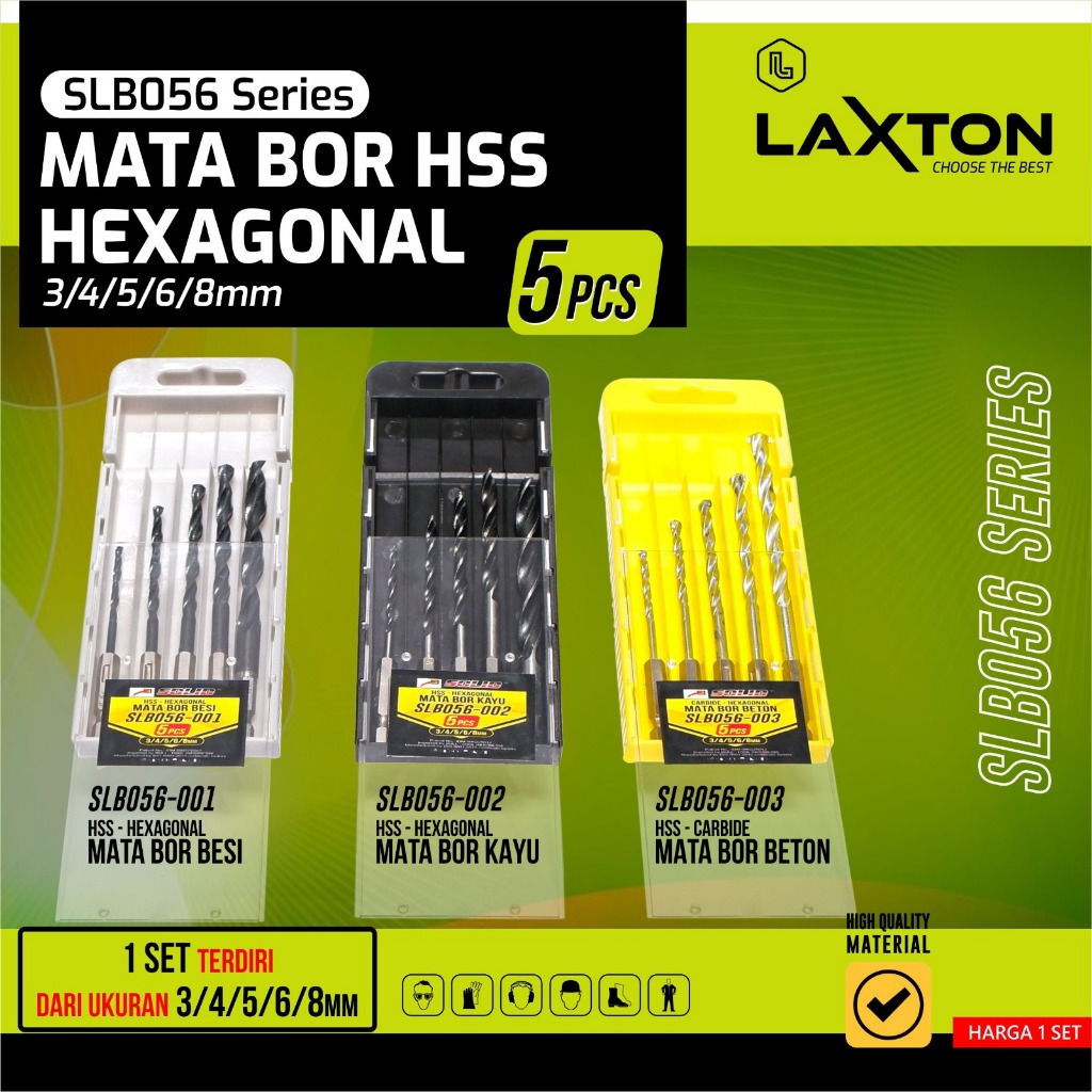 Solid SLBO56 Series mata bor HSS Hexagonal ver Laxton