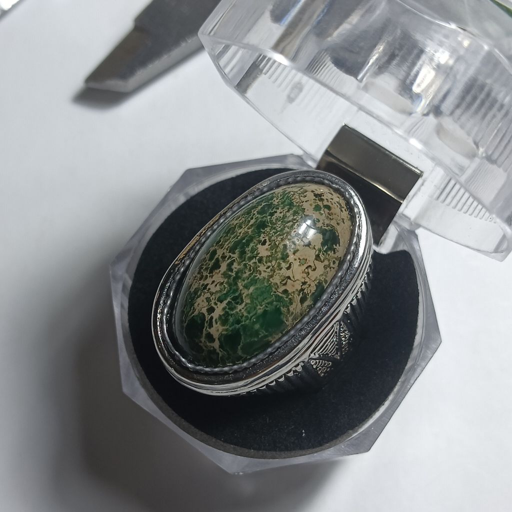 Batu Cincin Natural Pirus Persia hijau tosca / Kode 1