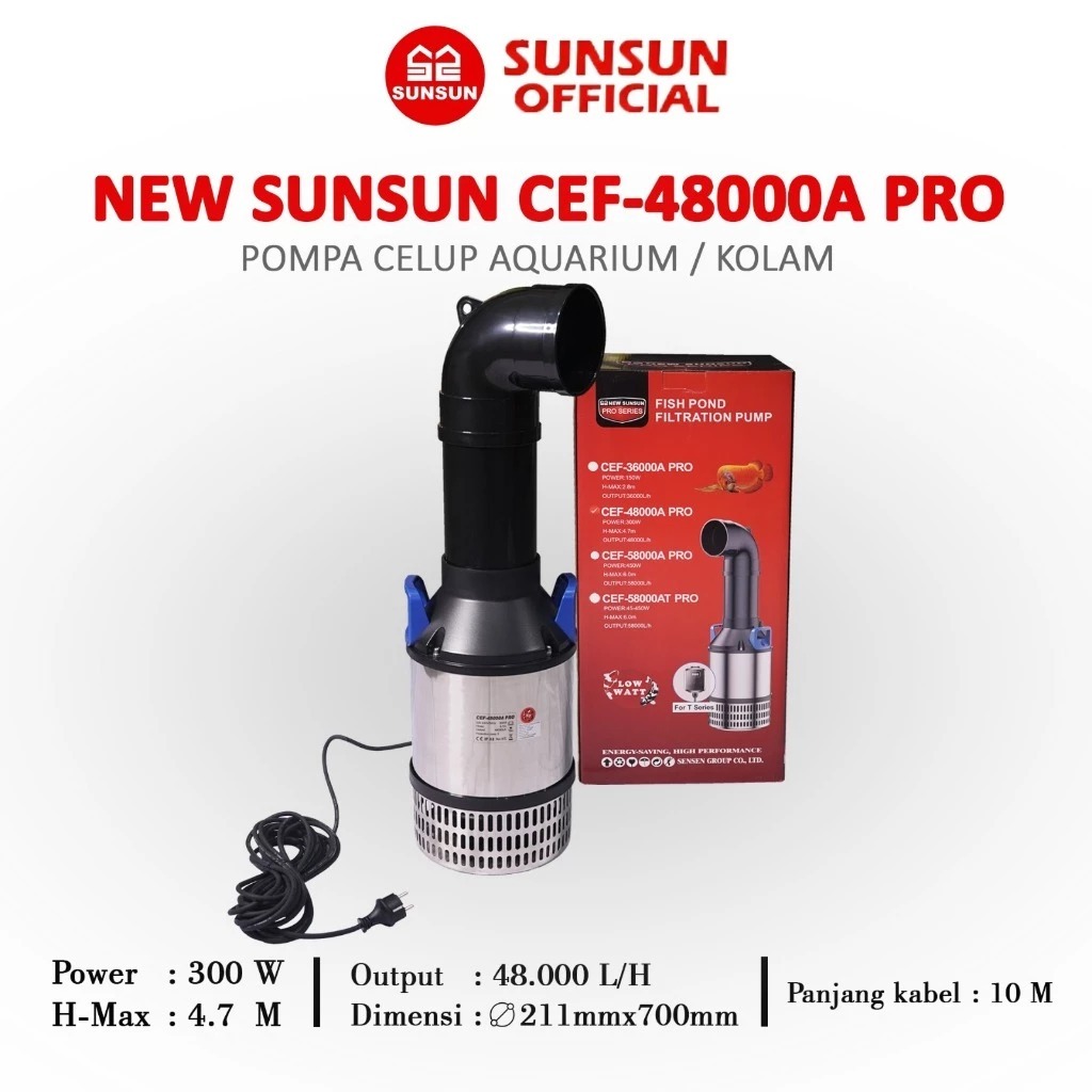 SUNSUN CEF 48000A PRO Pompa Celup Sunsun CEF PRO 48000A Pompa Kolam Hemat