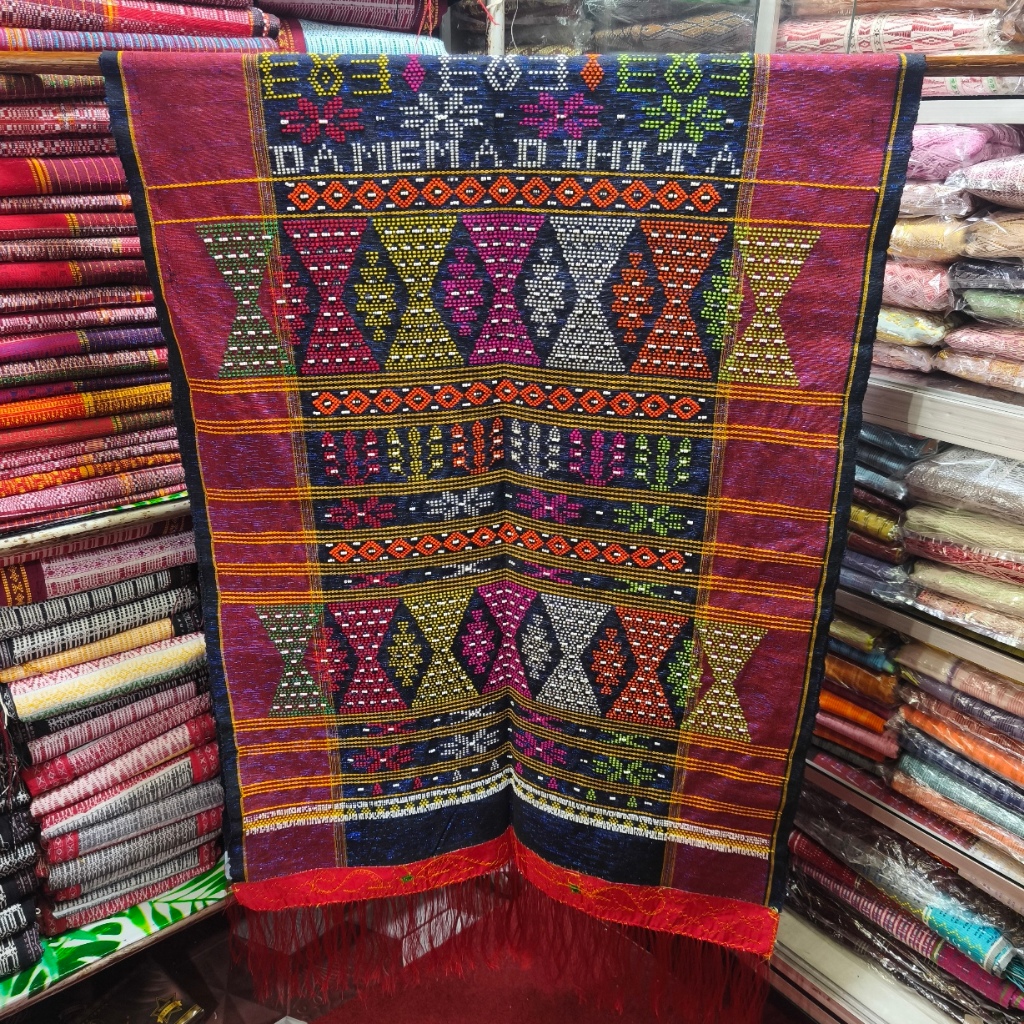 Ulos Batak Toba Sadum Angkola Roti-roti - Selendang Tenun Asli Motif Dame Ma Di Hita - Kain Adat Pen