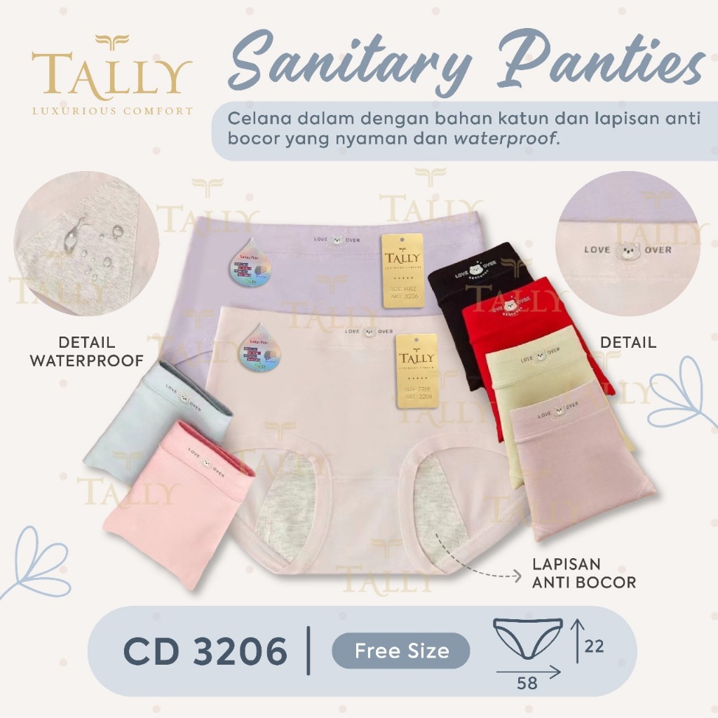 Tally CD Celana Dalam Menstruasi Haid Remaja Dewasa Wanita Bahan Adem