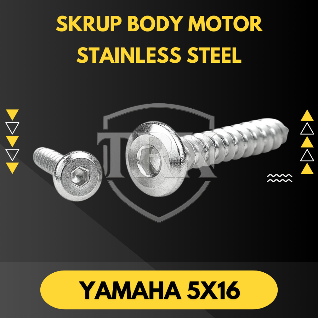 SKRUP BODY MOTOR YAMAHA 5x16 STAINLESS STEEL THIN HEAD